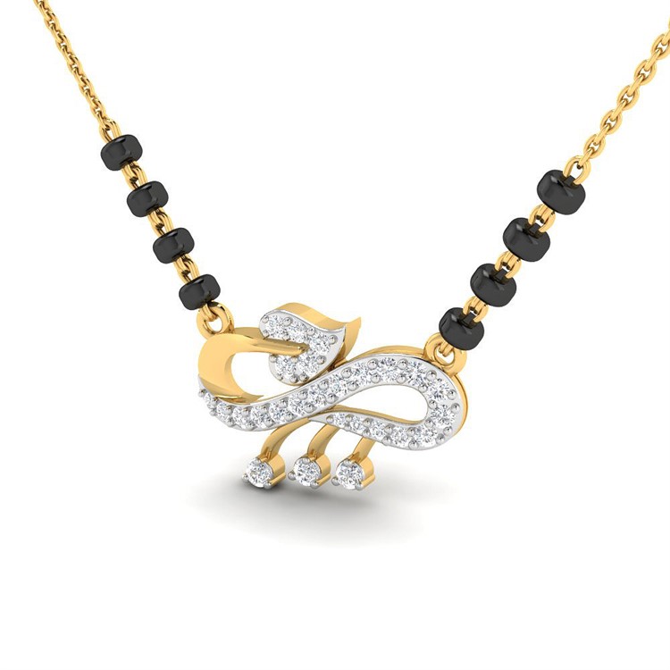 Kylie Diamond Mangalsutra with Free Gold Coin