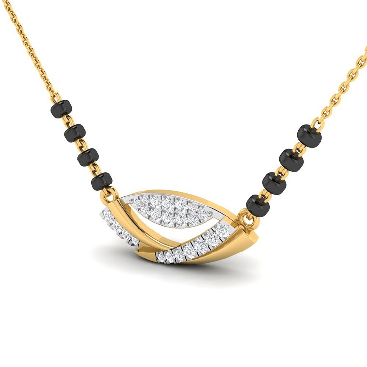 Lisa Diamond Mangalsutra with Free Gold Coin