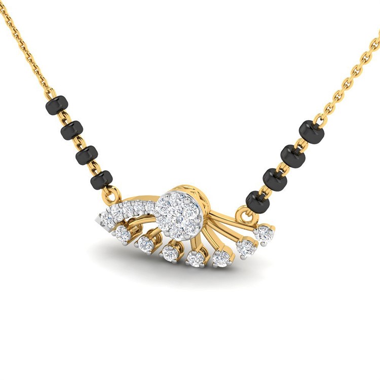 Alfiya Diamond Mangalsutra with Free Gold Coin