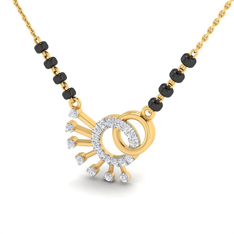 Aamna Diamond Mangalsutra with Free Gold Coin