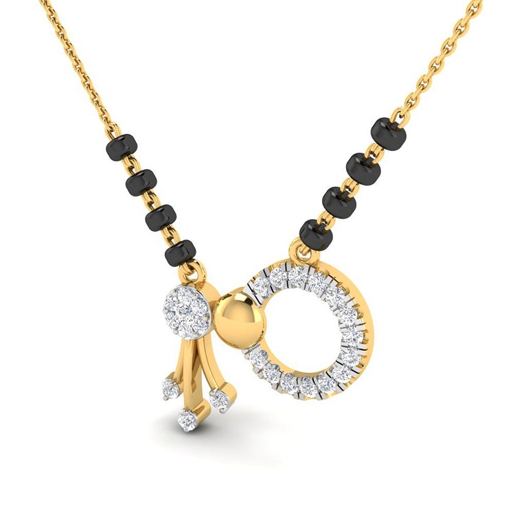 Sarah Diamond Mangalsutra with Free Gold Coin