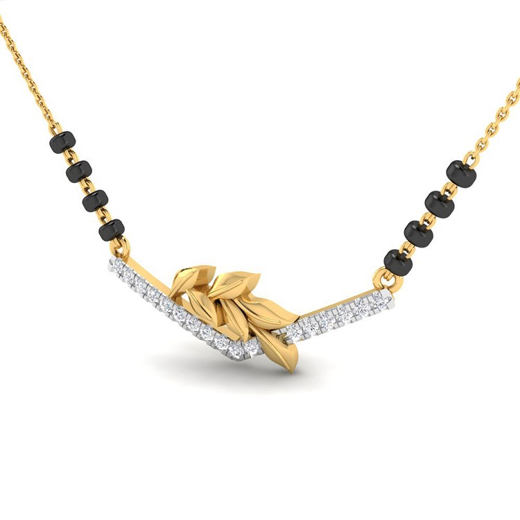 Aara Diamond Mangalsutra with Free Gold Coin