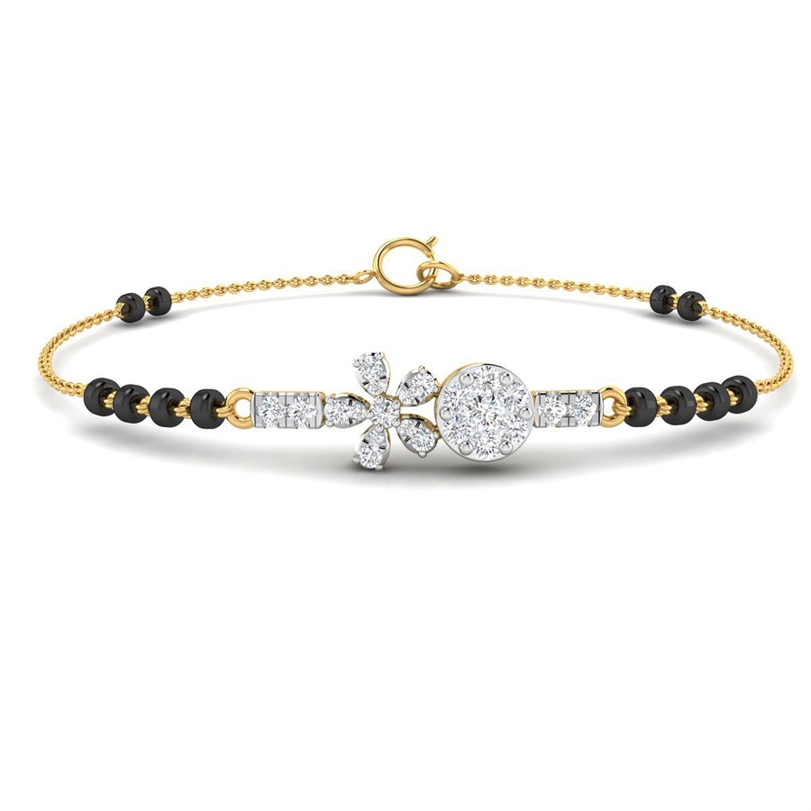 Aleena Diamond Mangalsutra Bracelet with Free Gold Coin