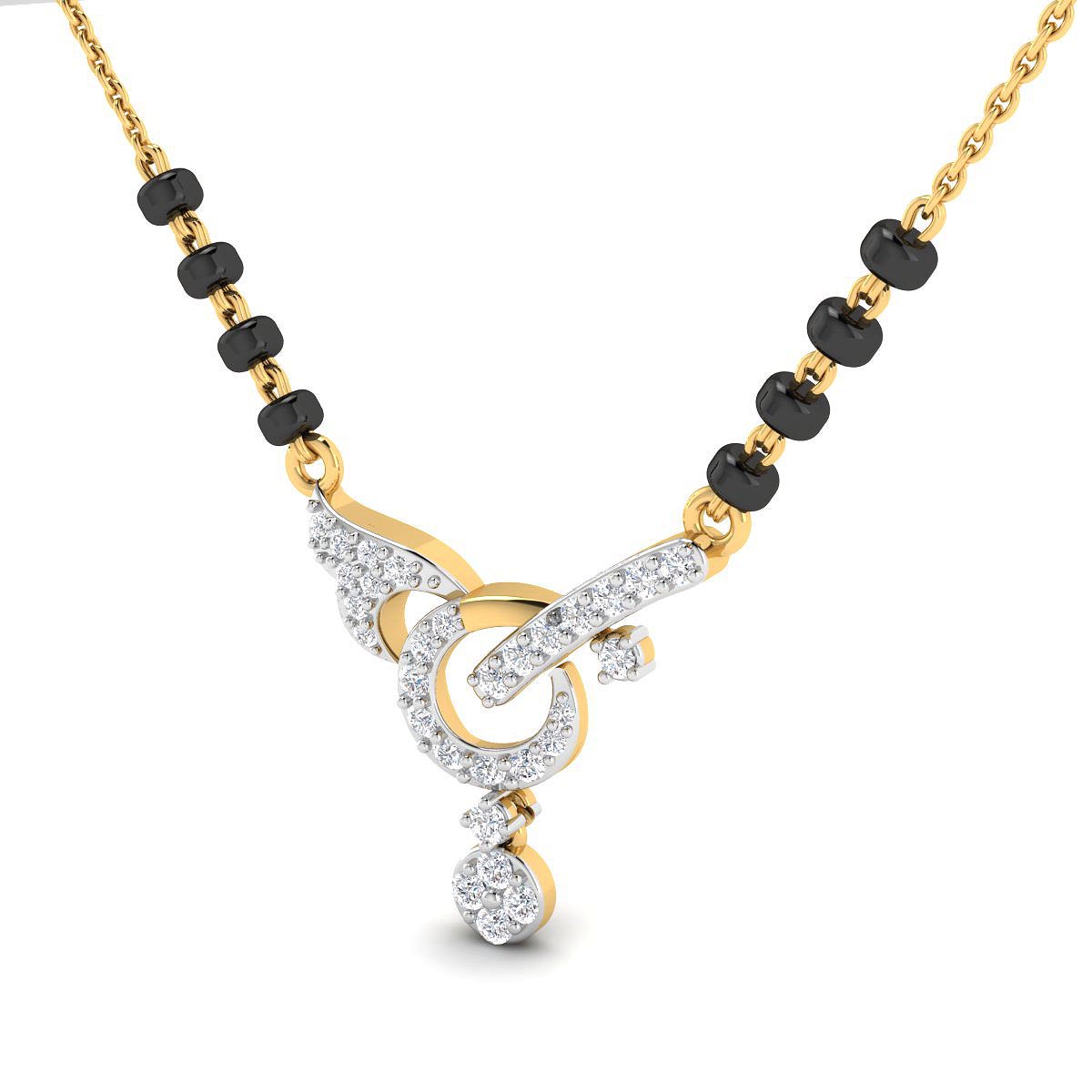 Eva Diamond Mangalsutra with Free Gold Coin