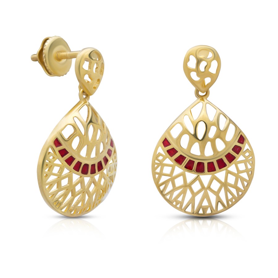 Gold Earrings For Women with Free Gold Coin