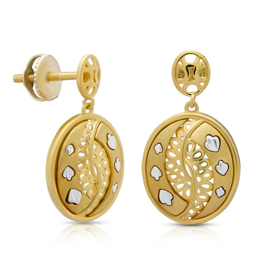 Gold Earrings For Women with Free Gold Coin