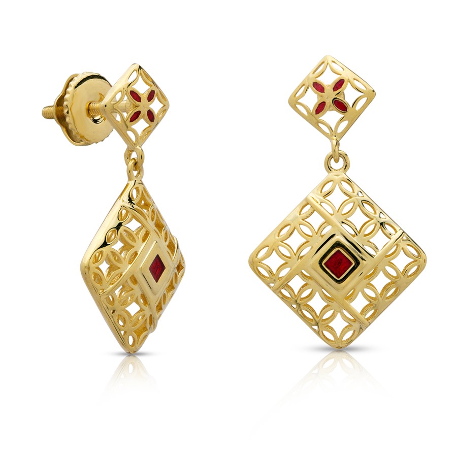 Gold Earrings For Women with Free Gold Coin