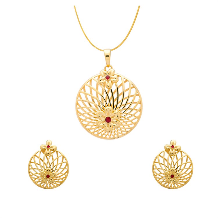 Gold Pendent Set For Women with Free Gold Coin