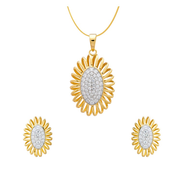 Gold Pendent Set For Women with Free Gold Coin