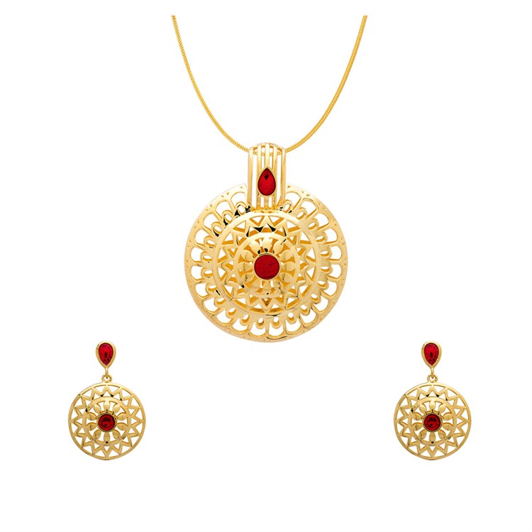 Gold Pendent Set For Women with Free Gold Coin