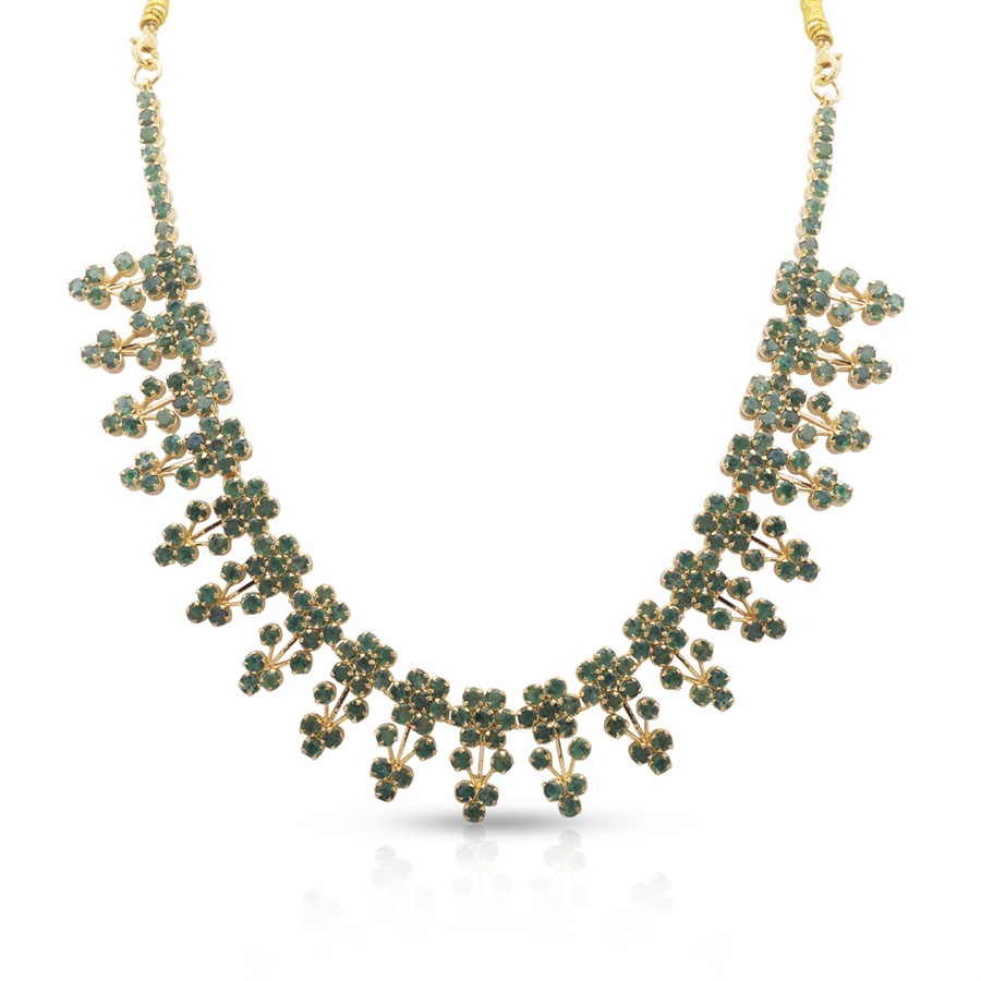 Gold Karwar Emerald Necklace For Women