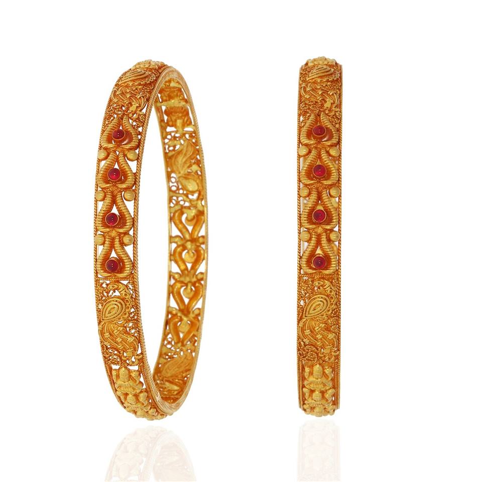 Gold Bangles with Free Gold Coin