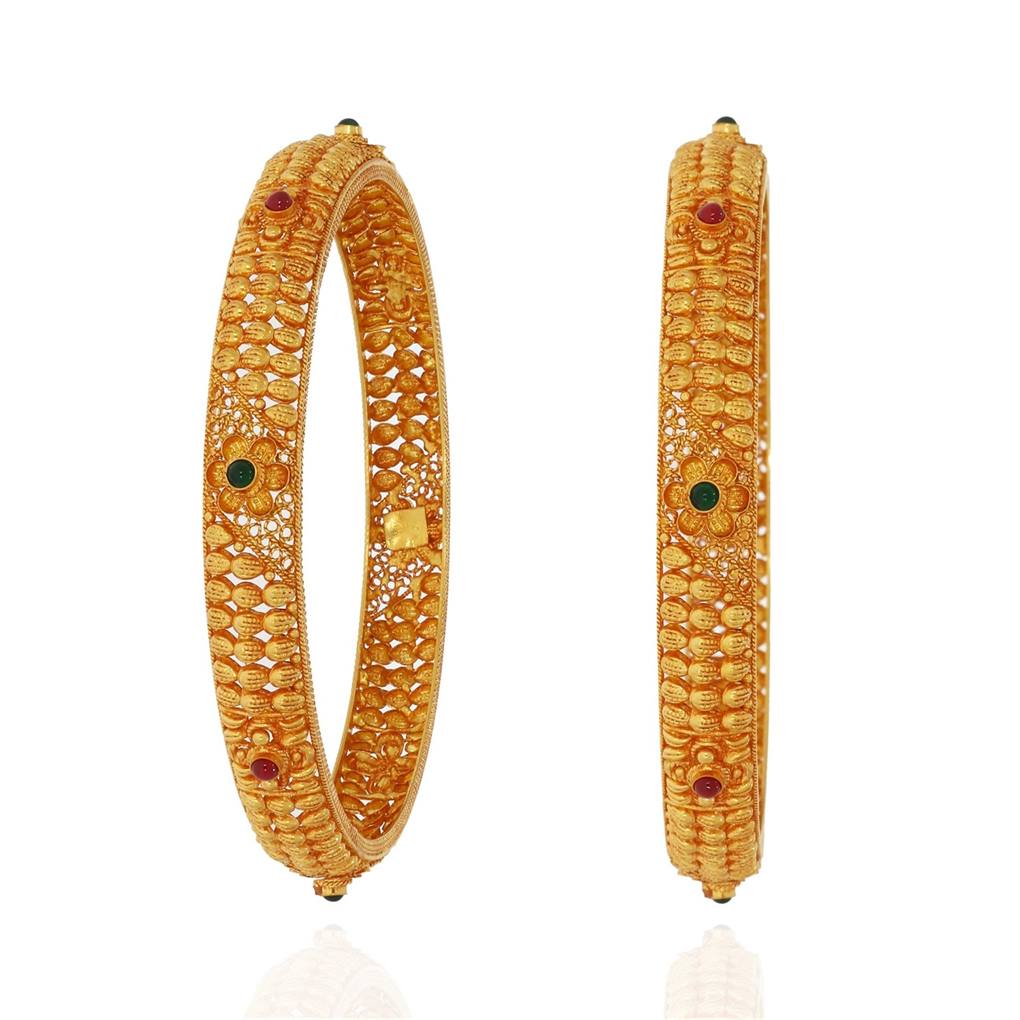 Gold Bangles with Free Gold Coin