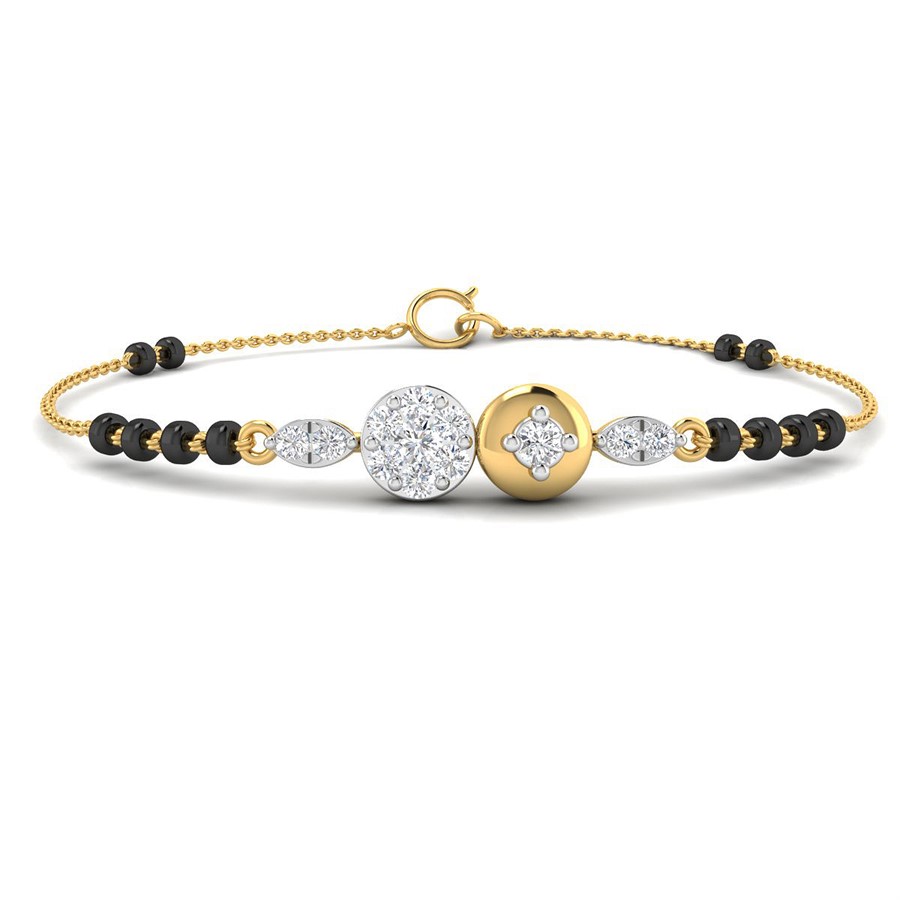 18KT Diamond Mangalsutra Bracelet with Free Gold Coin