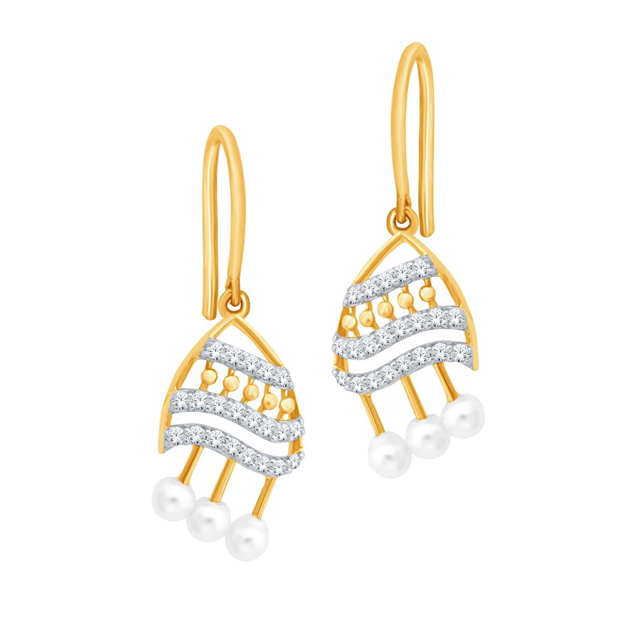 Navinya Collection Diamond Earrings with Free Gold Coin