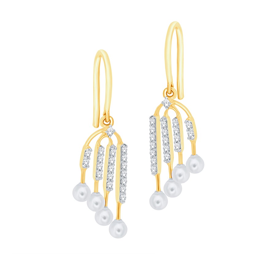 Navinya Collection Diamond Earrings with Free Gold Coin