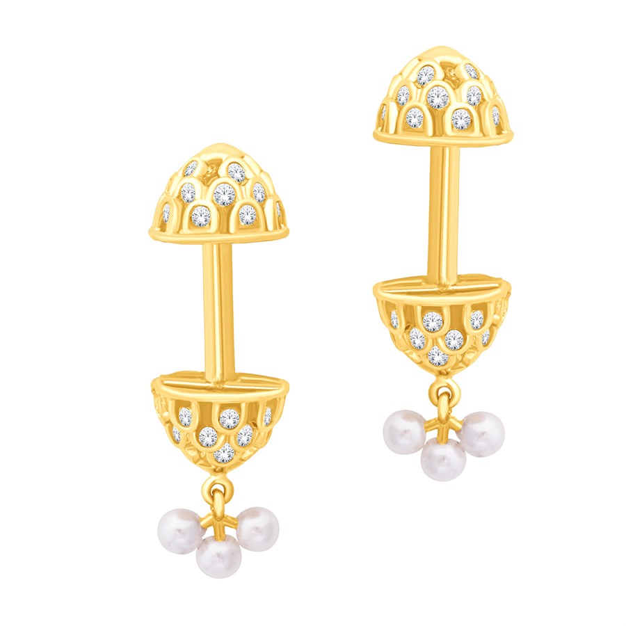 Navinya Collection Diamond Earrings with Free Gold Coin