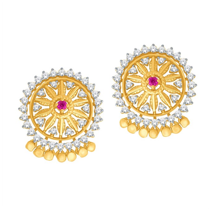 Navinya Collection Diamond Earrings with Free Gold Coin