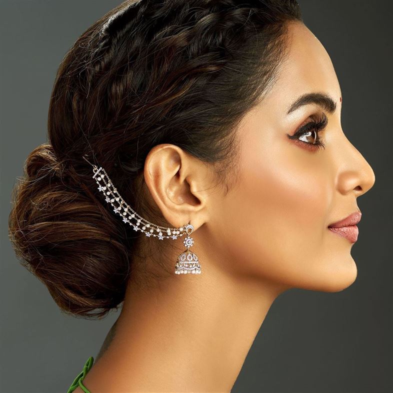 Navinya Collection Diamond Jhumka Earrings