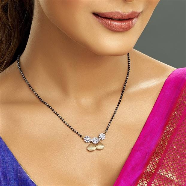 Anika Diamond Mangalsutra Pendant with Free Gold Coin