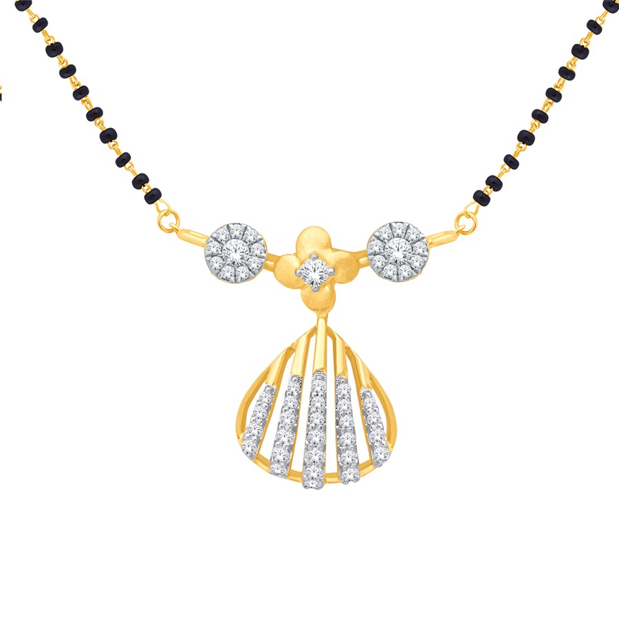 Anvi Diamond Mangalsutra Pendant with Free Gold Coin