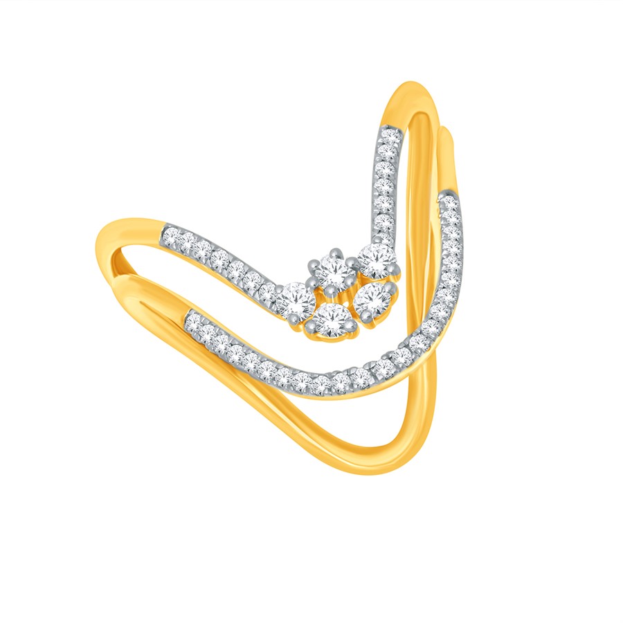 Navinya Collection Diamond Ring with Free Gold Coin