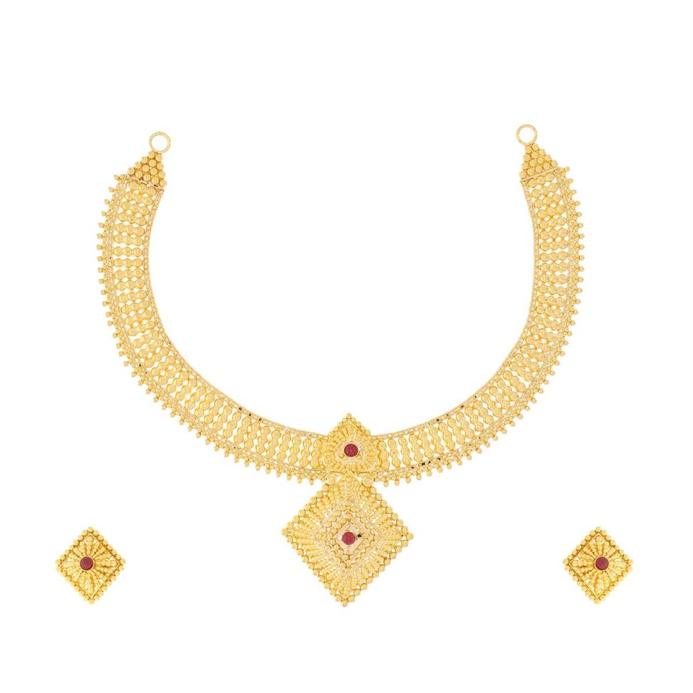 Gold Necklace Set with Free Gold Coin