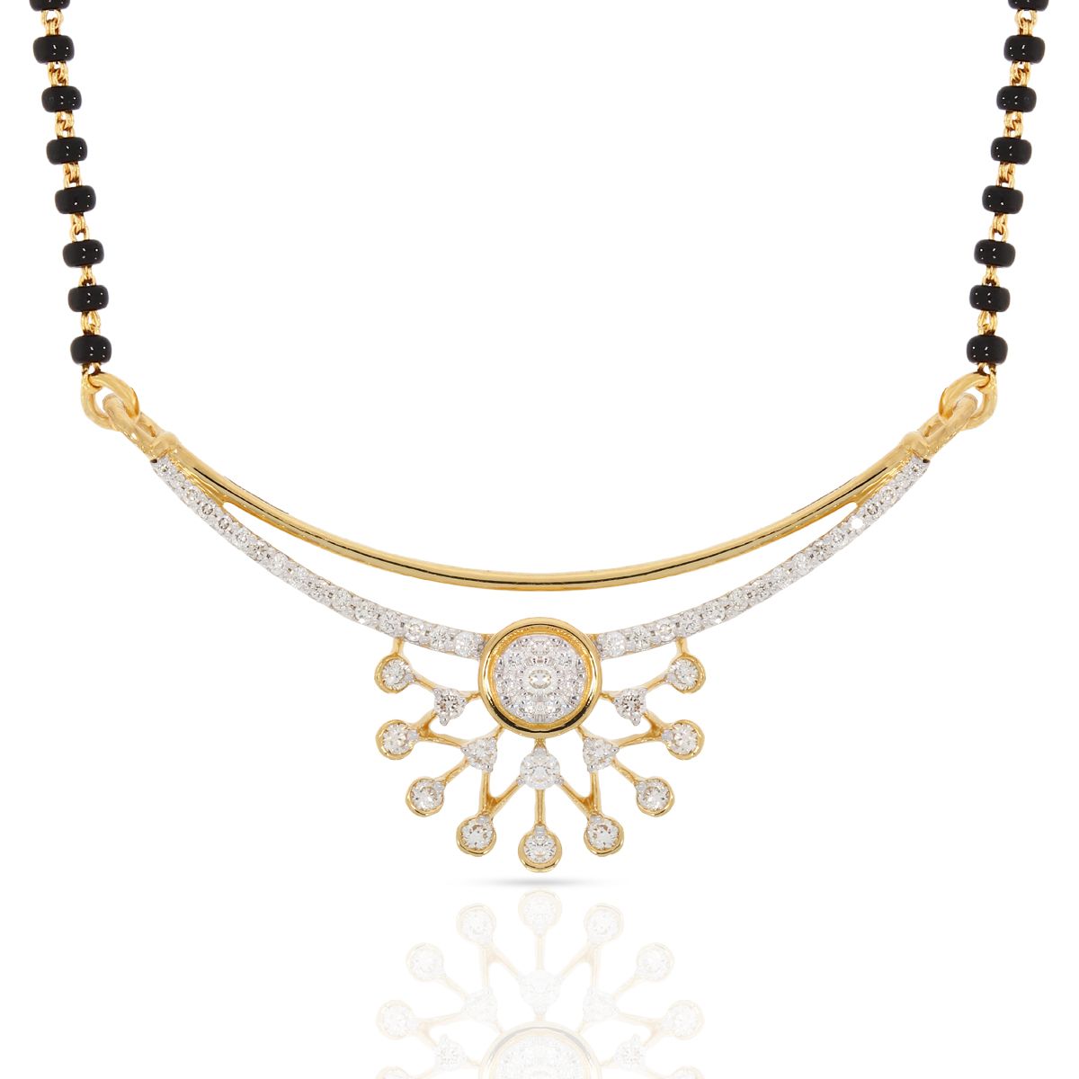 Aachal Diamond Mangalsutra Pendant with Free Gold Coin