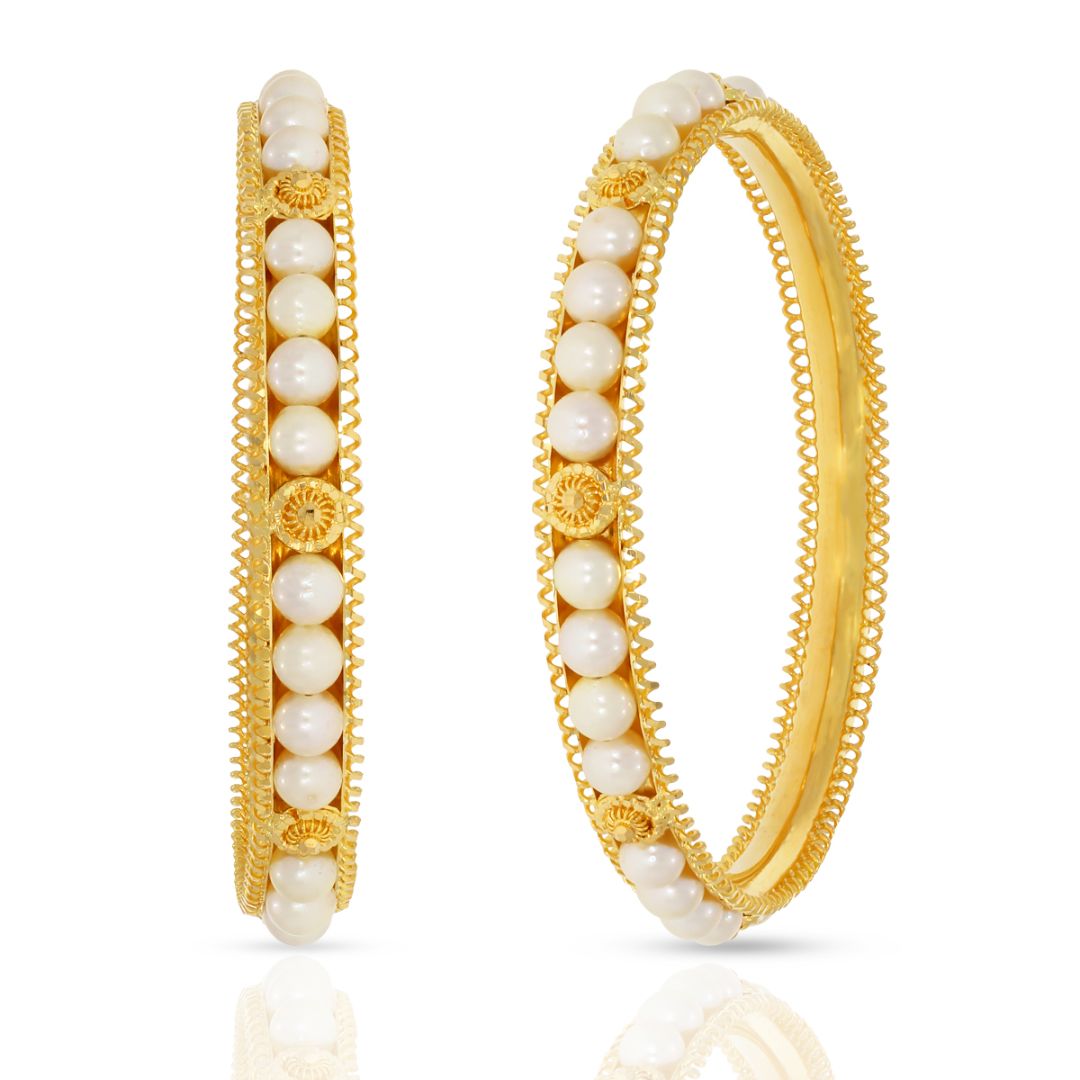 Pearl Gold Bangle with Free Gold Coin