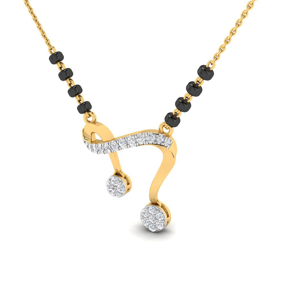 Zanaa Diamond Mangalsutra with Free Gold Coin