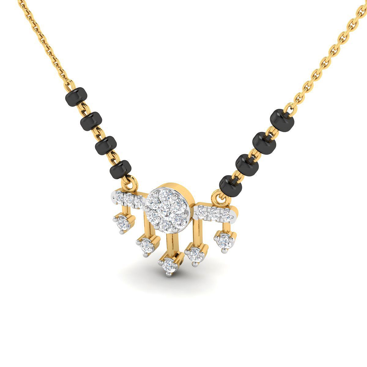 Aatifa Diamond Mangalsutra with Free Gold Coin