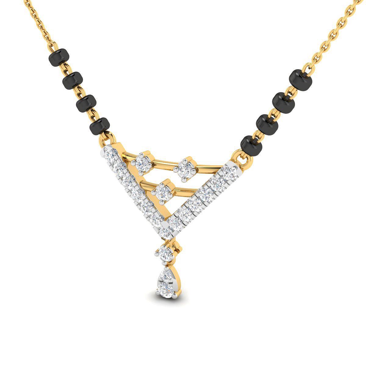 Erum Diamond Mangalsutra with Free Gold Coin