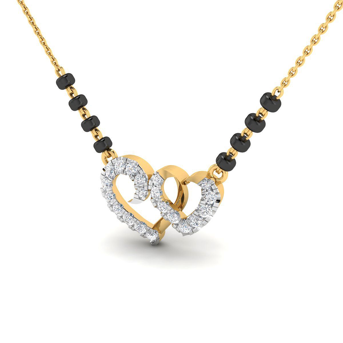 Precious Heart Diamond Mangalsutra with Free Gold Coin