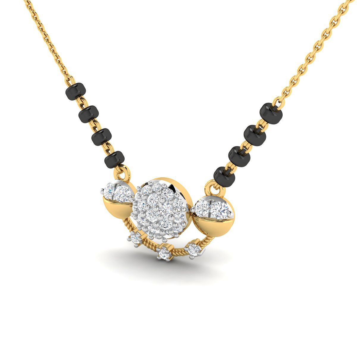 Adah Diamond Mangalsutra with Free Gold Coin