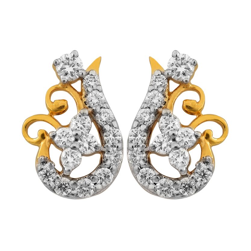 Twisty Curl Diamond Earrings with Free Gold Coin