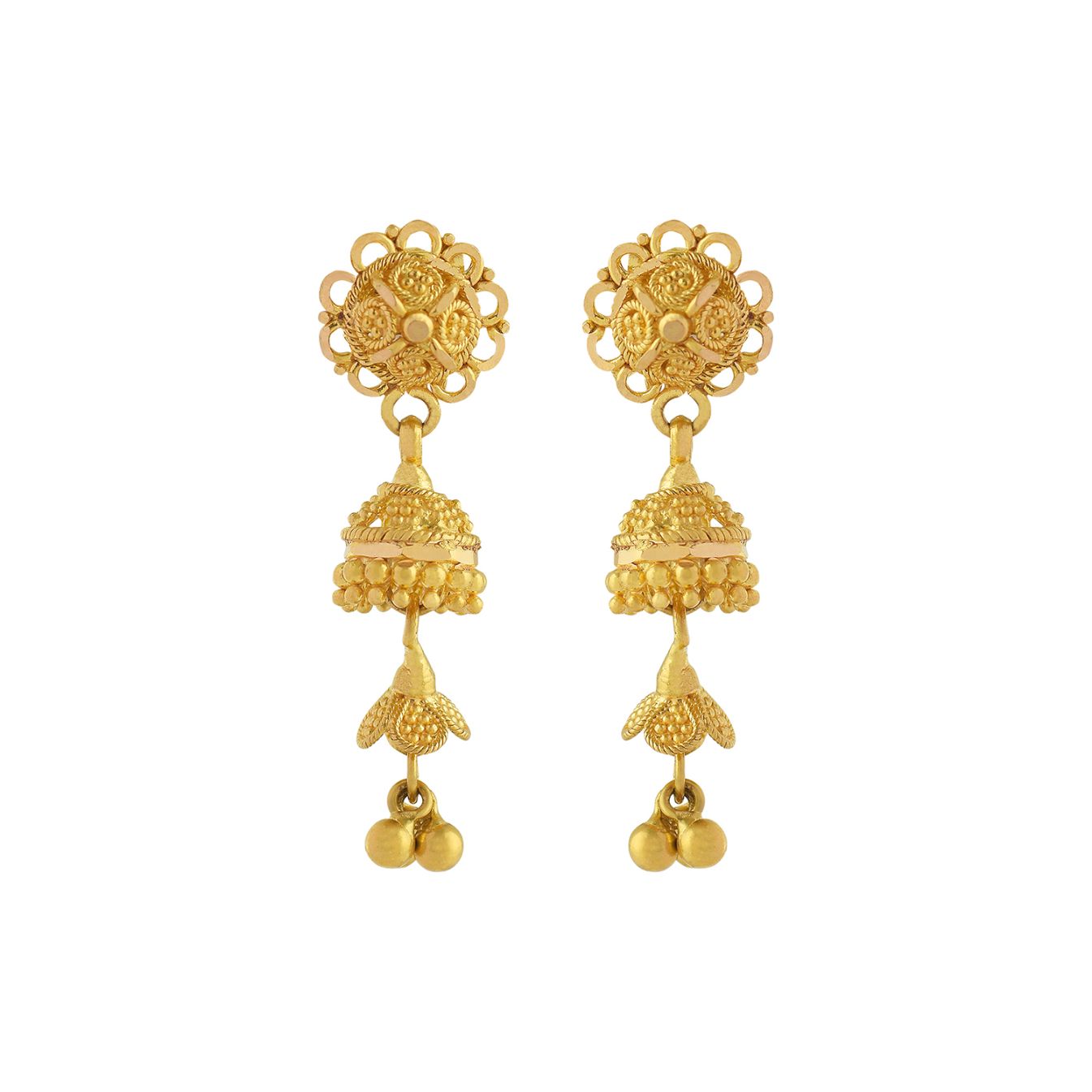 Yellow Gold Earring with Free Gold Coin