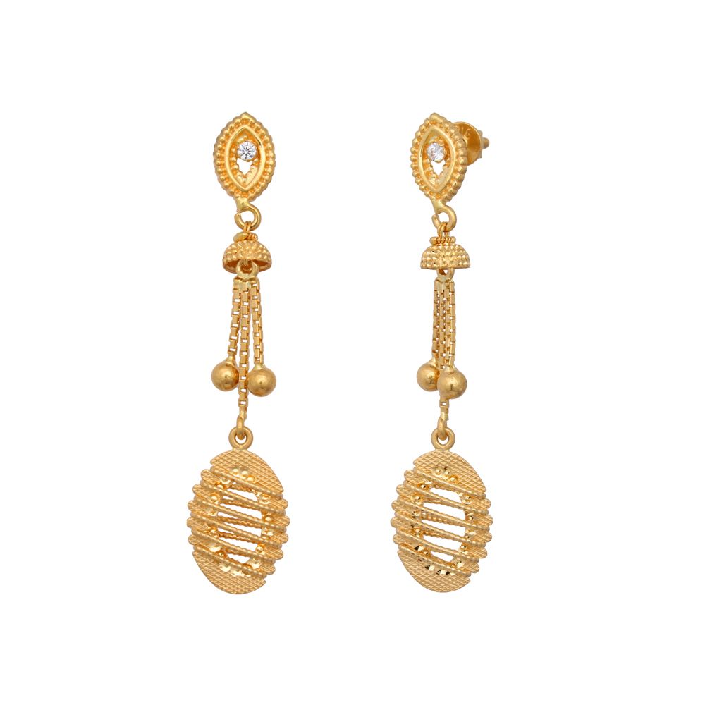 Yellow Gold Earring with Free Gold Coin