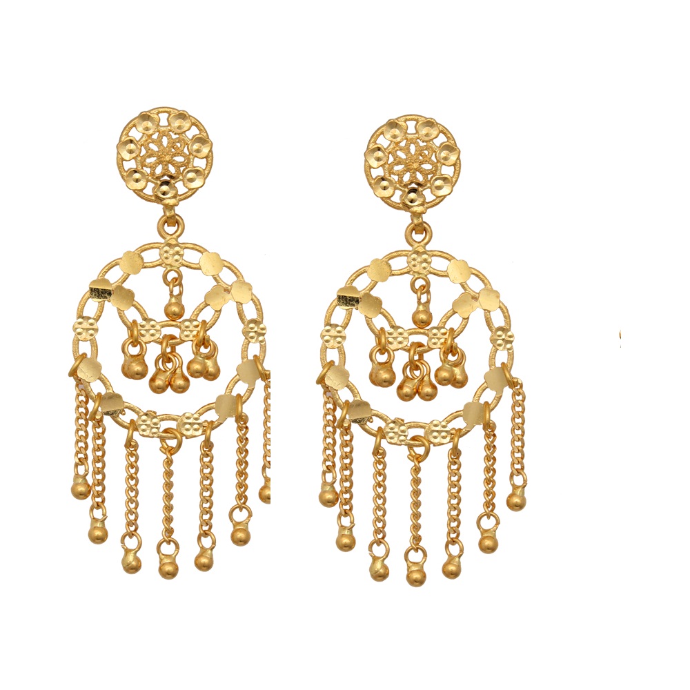 Yellow Gold Earring with Free Gold Coin