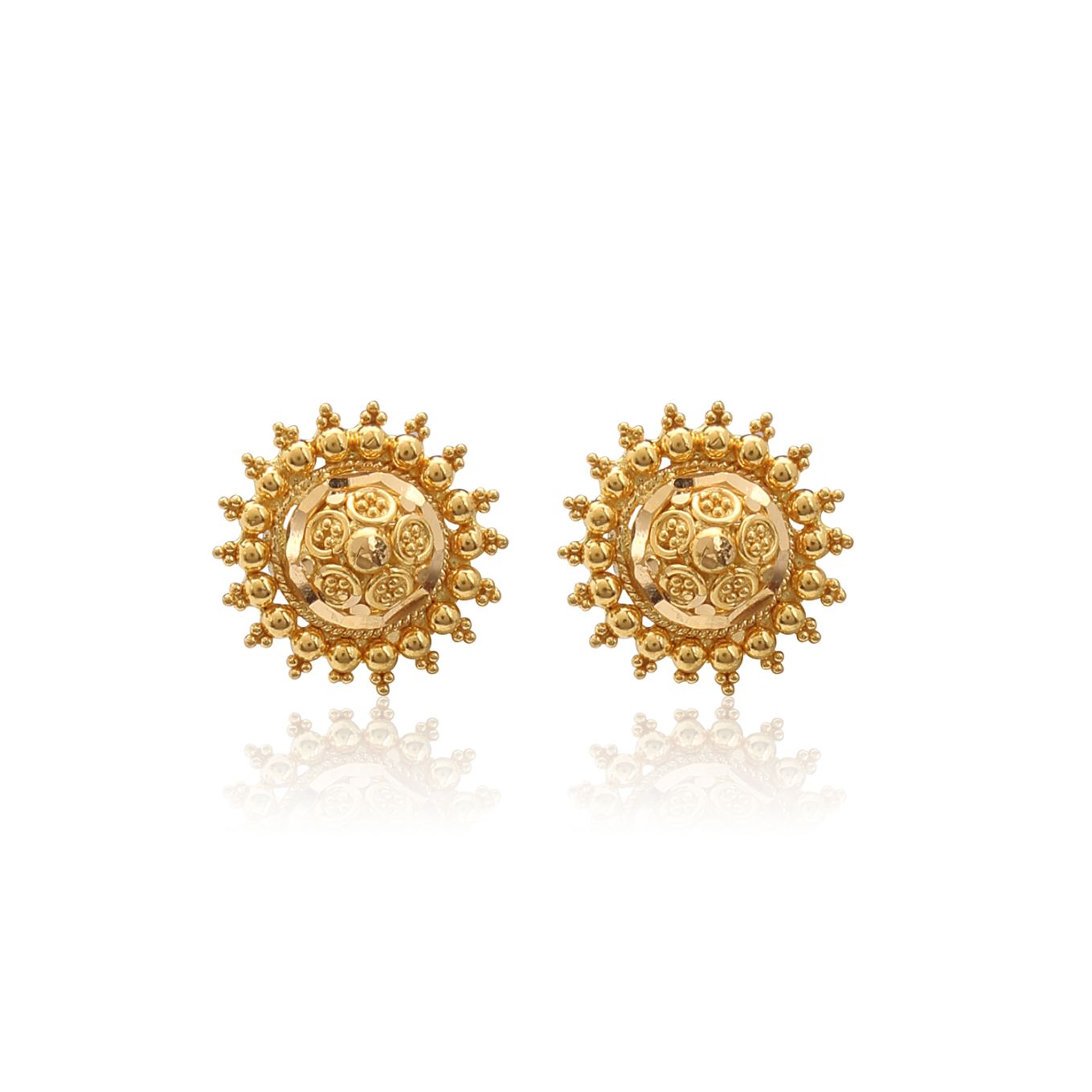 Yellow Gold Earring with Free Gold Coin