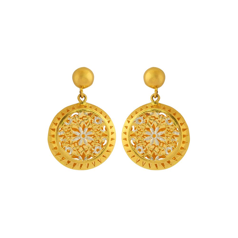 Yellow Gold Earring with Free Gold Coin