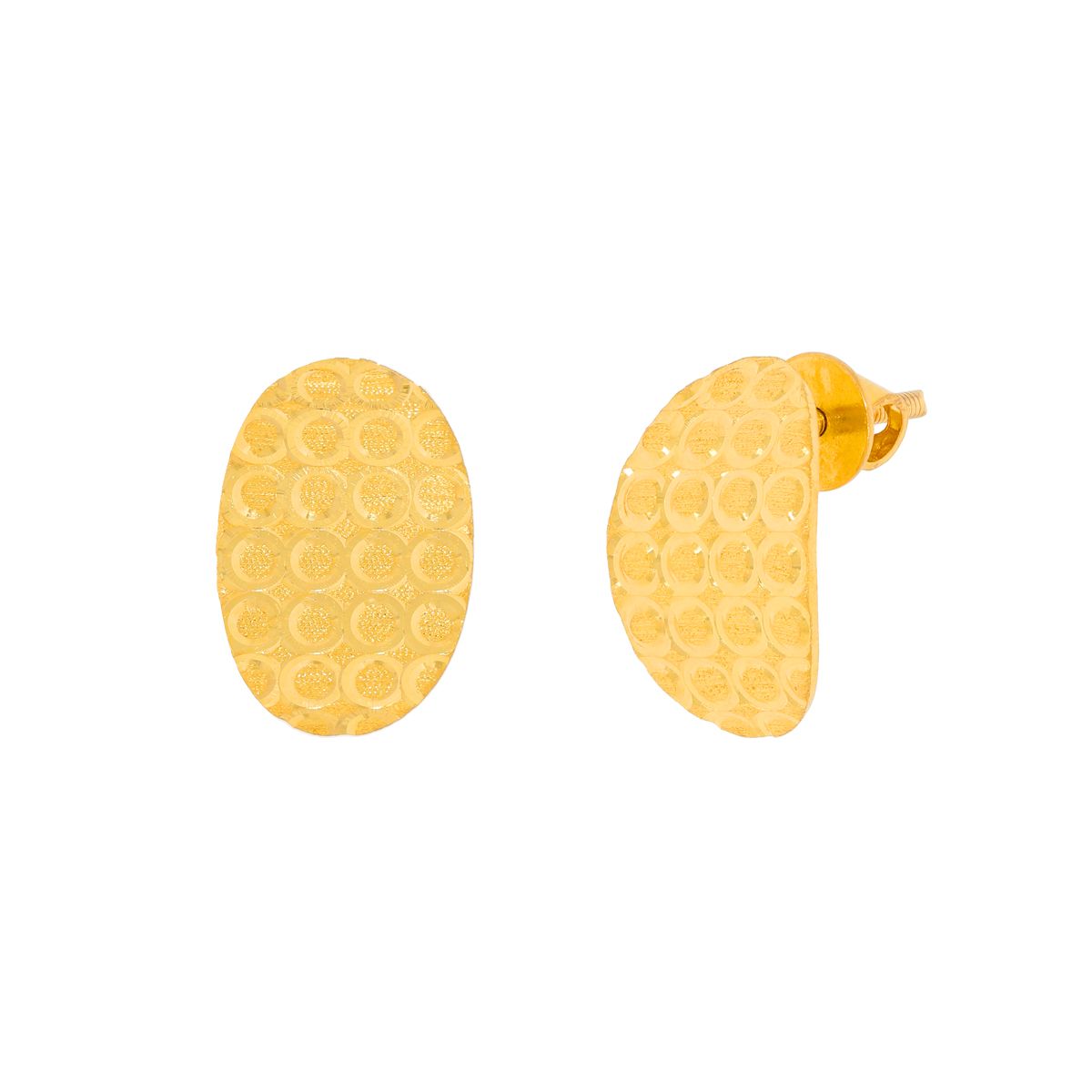 Classy Stamped Golden Earrings with Free Gold Coin