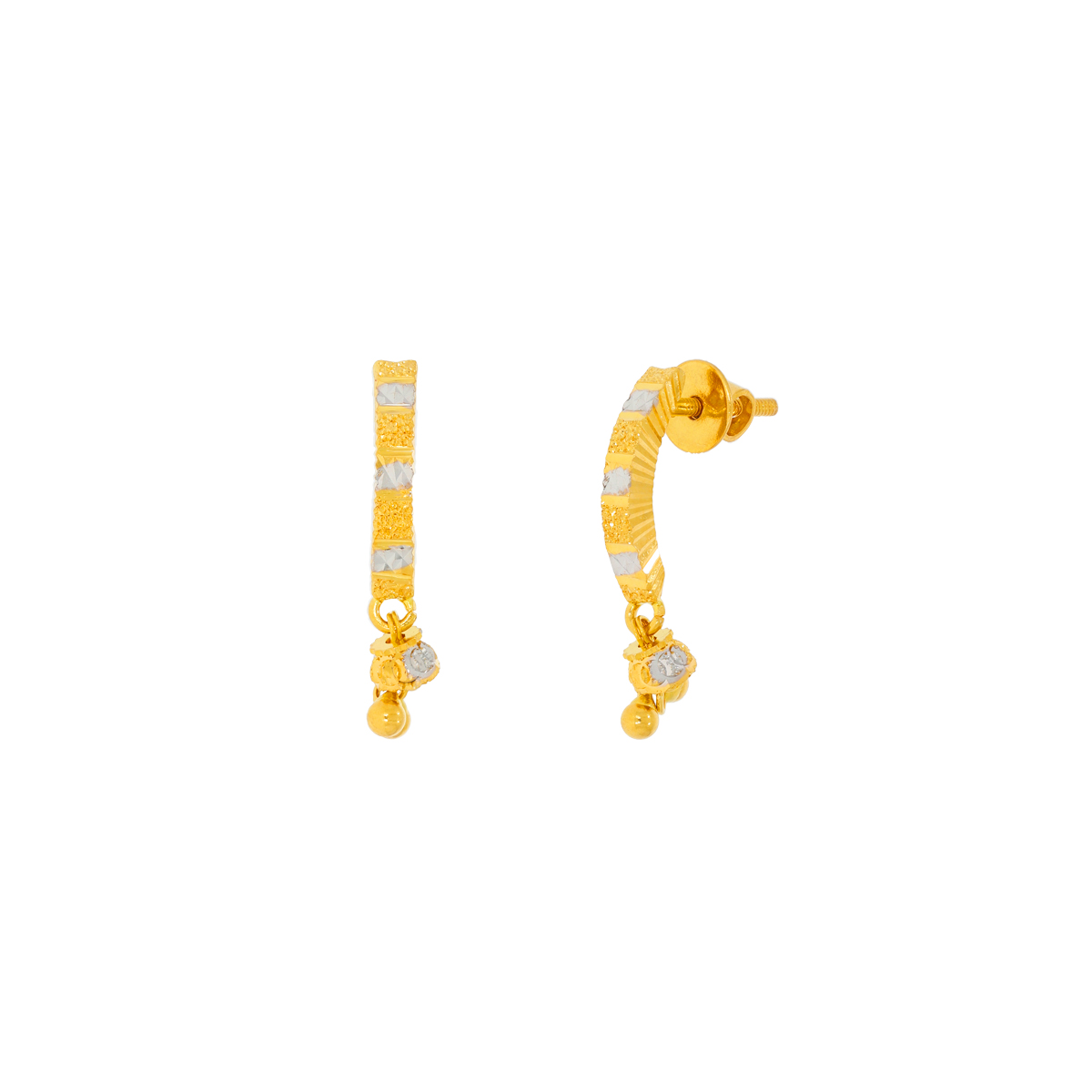 Hanging Hoop Earrings with Free Gold Coin