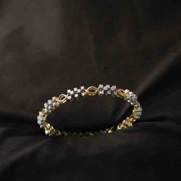 Twin Clover Diamond Bangle with Free Gold Coin