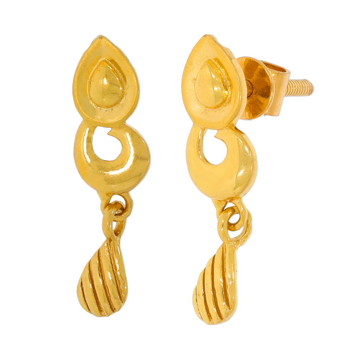 Drop Hanging Gold Earring with Free Gold Coin