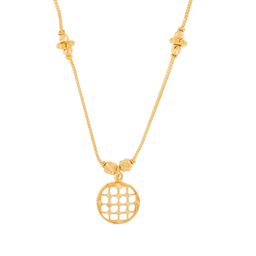 jali round Gold mini Necklace with Free Gold Coin