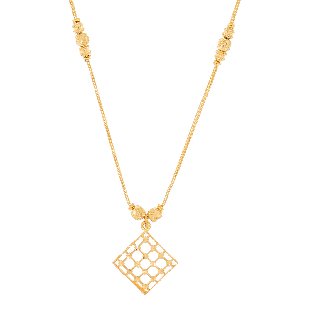 Geometric Shapes Gold mini Necklace with Free Gold Coin