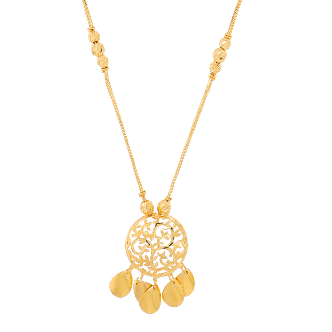 Shreeja Gold mini Necklace with Free Gold Coin