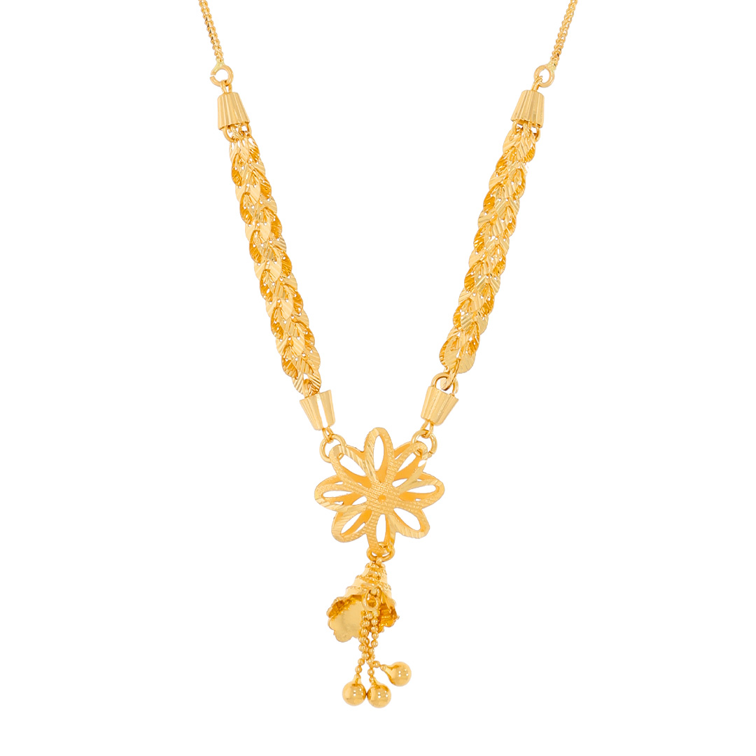 mini floral Gold mini Necklace with Free Gold Coin