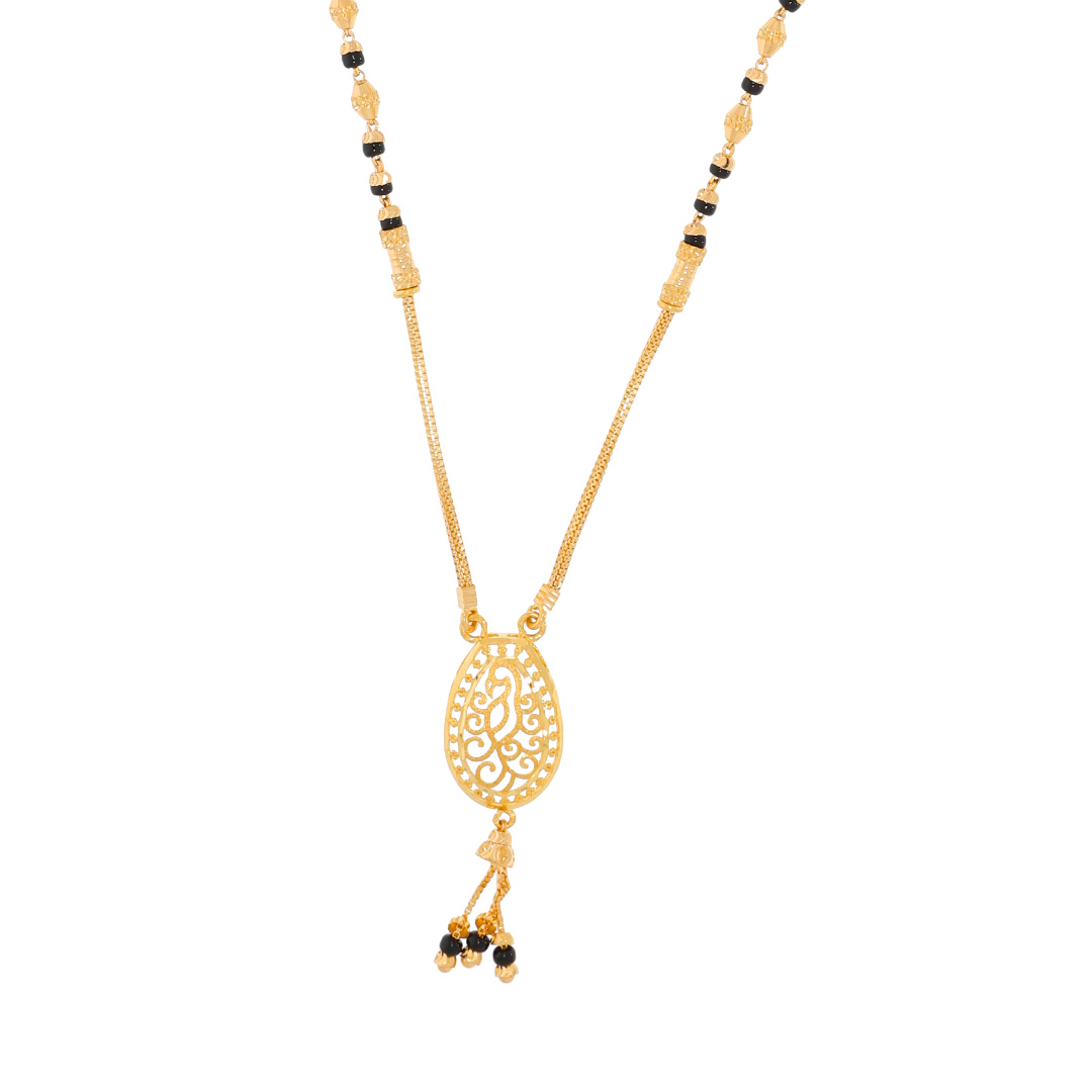 Hanging Beads Gold Mangalsutra with Free Gold Coin