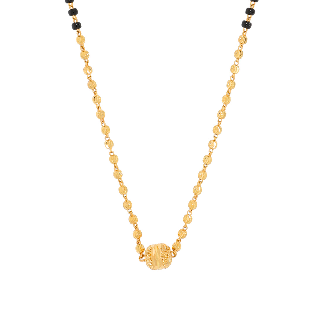 Brilliant Spherical Gold Mangalsutra with Free Gold Coin